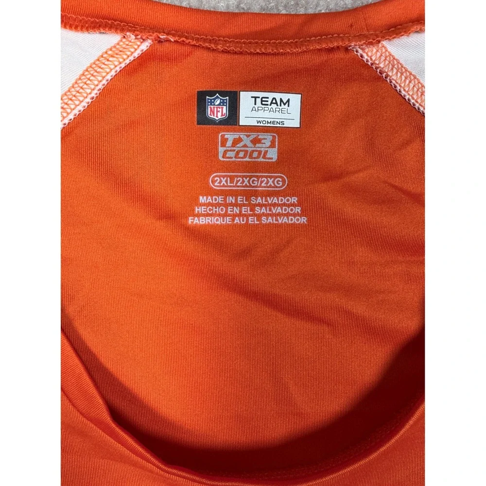 NFL Team Apparel Denver Broncos Orange TX3 Cool Performance Shirt Womens 2XL
